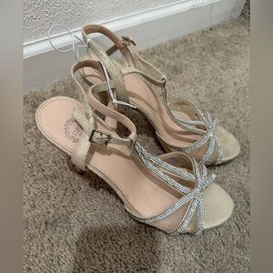 “New” Chic Women's Heels with Rhinestone Straps size8.5